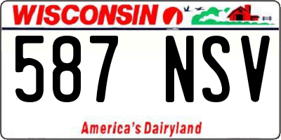 WI license plate 587NSV