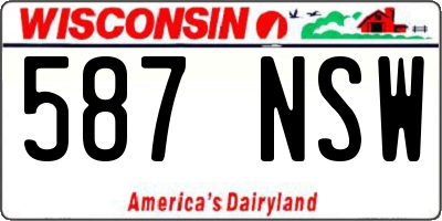 WI license plate 587NSW