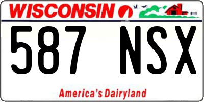 WI license plate 587NSX