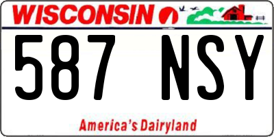 WI license plate 587NSY