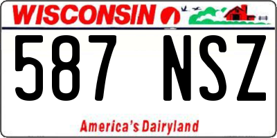WI license plate 587NSZ