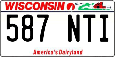 WI license plate 587NTI