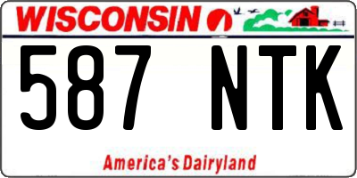 WI license plate 587NTK