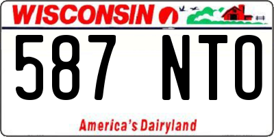 WI license plate 587NTO