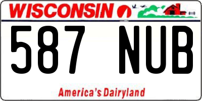 WI license plate 587NUB