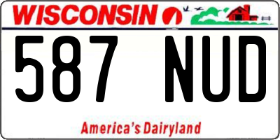 WI license plate 587NUD