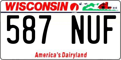 WI license plate 587NUF