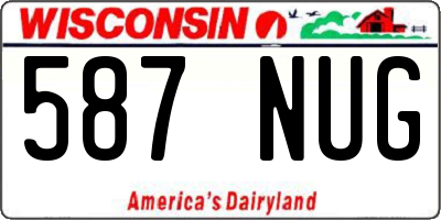 WI license plate 587NUG