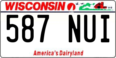 WI license plate 587NUI
