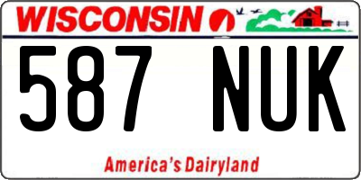 WI license plate 587NUK