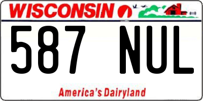 WI license plate 587NUL