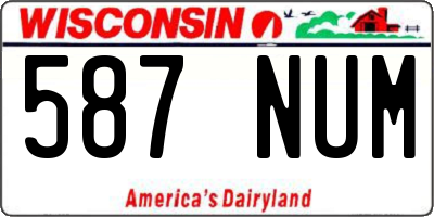 WI license plate 587NUM