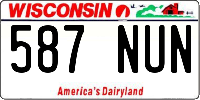 WI license plate 587NUN