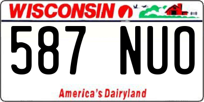 WI license plate 587NUO