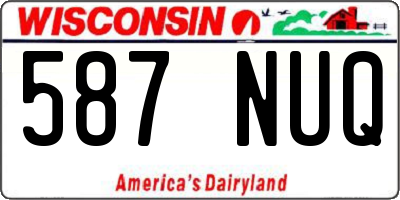WI license plate 587NUQ