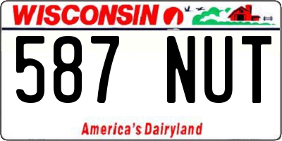 WI license plate 587NUT