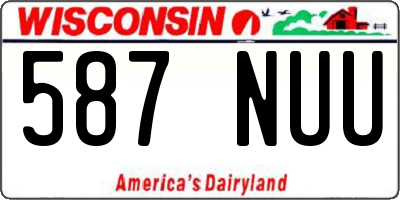 WI license plate 587NUU