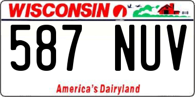 WI license plate 587NUV