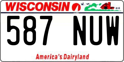 WI license plate 587NUW