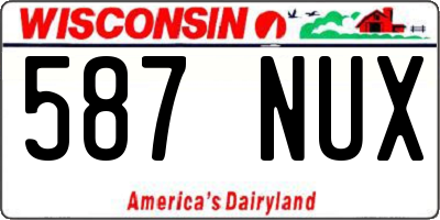 WI license plate 587NUX