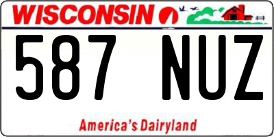 WI license plate 587NUZ