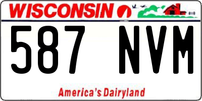 WI license plate 587NVM