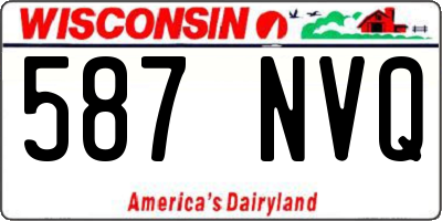 WI license plate 587NVQ