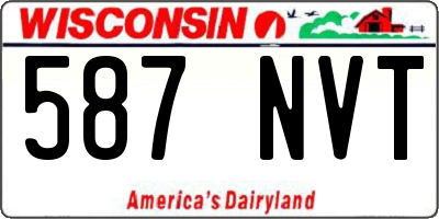 WI license plate 587NVT