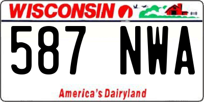 WI license plate 587NWA