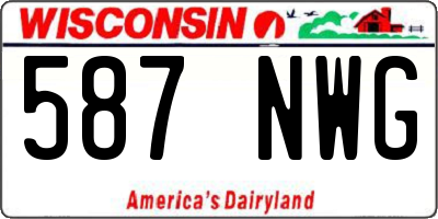 WI license plate 587NWG