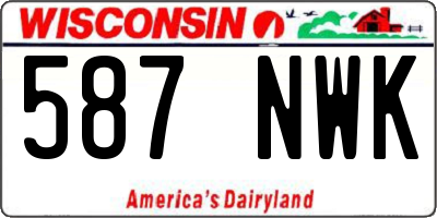 WI license plate 587NWK