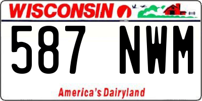 WI license plate 587NWM