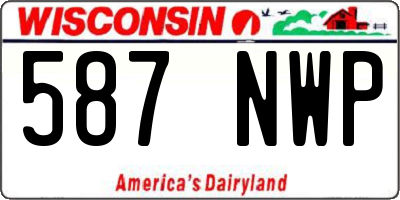 WI license plate 587NWP