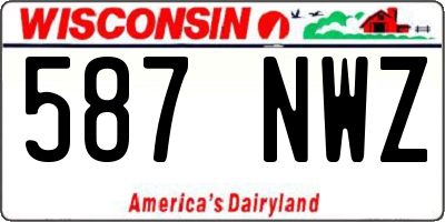WI license plate 587NWZ