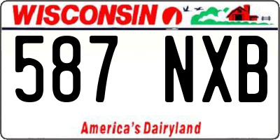 WI license plate 587NXB