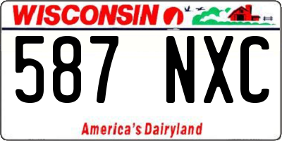 WI license plate 587NXC