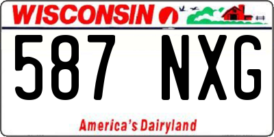 WI license plate 587NXG