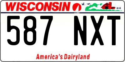 WI license plate 587NXT