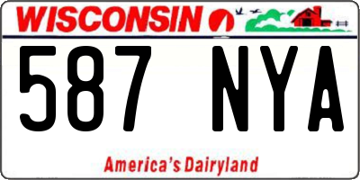 WI license plate 587NYA