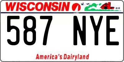 WI license plate 587NYE