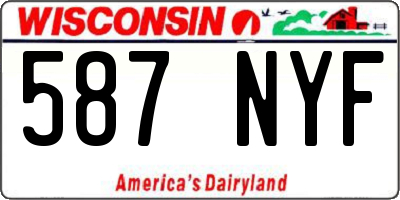 WI license plate 587NYF