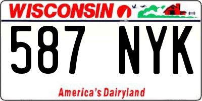 WI license plate 587NYK