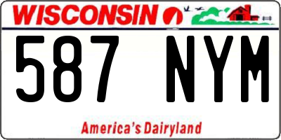 WI license plate 587NYM