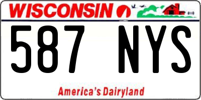 WI license plate 587NYS