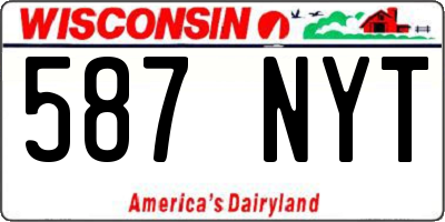 WI license plate 587NYT