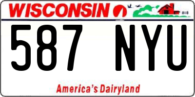WI license plate 587NYU