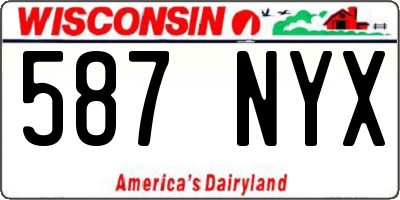 WI license plate 587NYX