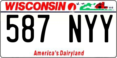 WI license plate 587NYY