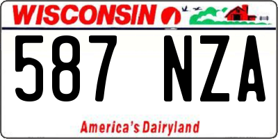 WI license plate 587NZA
