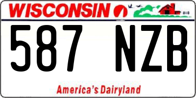 WI license plate 587NZB